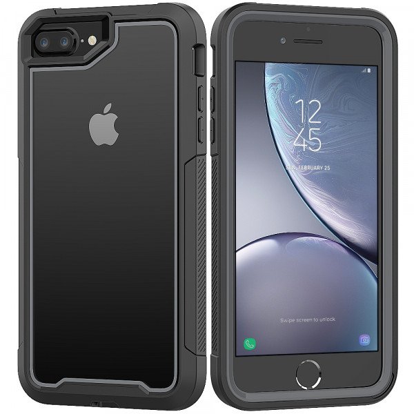 Wholesale iPhone 8 Plus / 7 Plus / 6S Plus Clear Dual Defense Case (Gray)